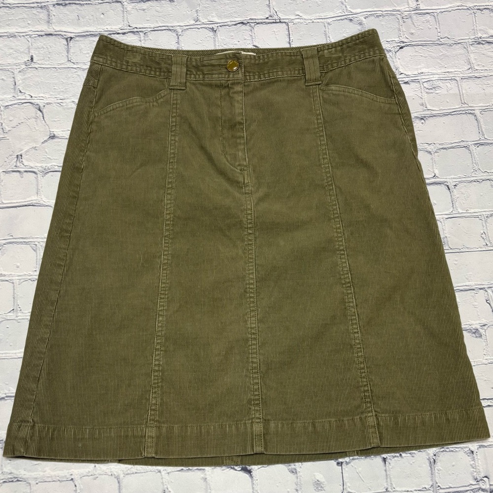 Talbots Green Knee-Length A-Line Skirt for Work